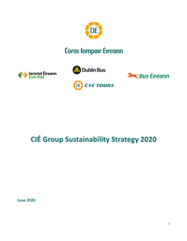 CIÉ Group Sustainability Strategy 2020