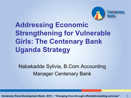 Centenary Bank Uganda Strategy
