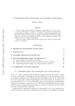 A Variational Tate Conjecture in Crystalline Cohomology