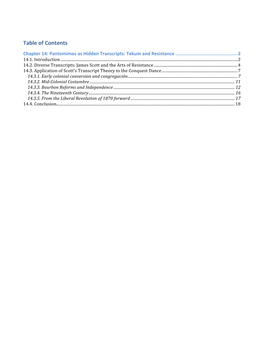 Table of Contents Chapter 14: Pantomimes As Hidden Transcripts: Tekum and Resistance