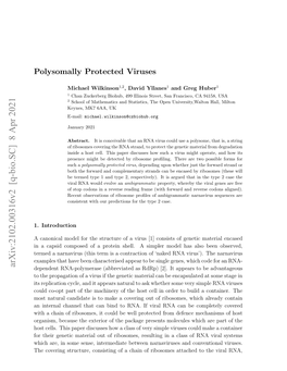 Arxiv:2102.00316V2 [Q-Bio.SC] 8 Apr 2021 Dependent RNA-Polymerase (Abbreviated As Rdrp) [2]