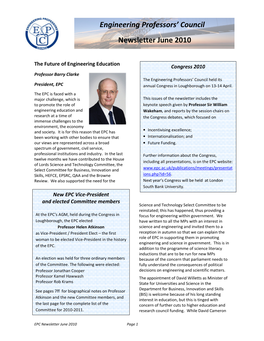 Engineering Professors' Council Newsletter June 2010
