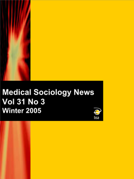 Medical Sociology News Vol 31 No 3 Winter 2005