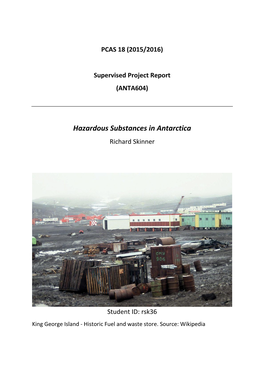 Hazardous Substances in Antarctica Richard Skinner