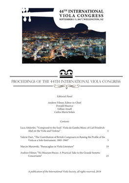 Proceedings of the 44Th International Viola Congress