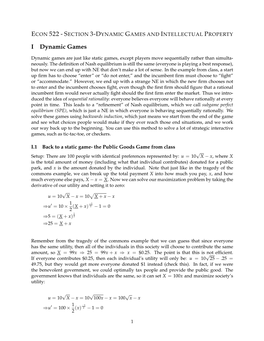 Section 3-Dynamic Gamesand Intellectual Property