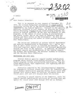 B-100063 Cloud-Seeding Activities Carried out in the United States
