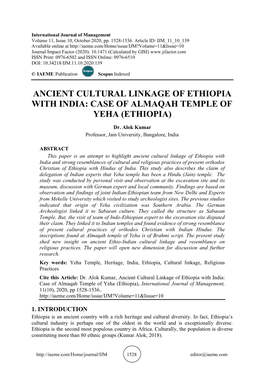 Case of Almaqah Temple of Yeha (Ethiopia)