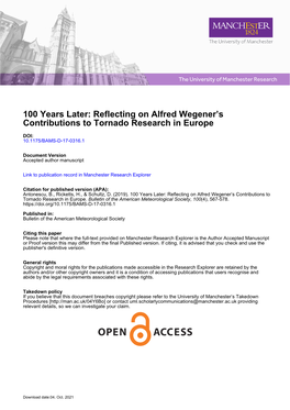 100 Years Later: Reflecting on Alfred Wegener's Contributions To