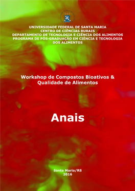 Workshop De Compostos Bioativos & Qualidade De Alimentos