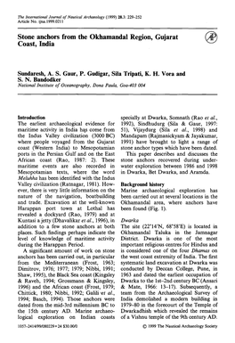 Stone Anchors from the Okhamandal Region, Gujarat Coast, India