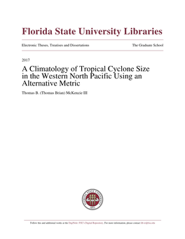 A Climatology of Tropical Cyclone Size in the Western North Pacific Using an Alternative Metric Thomas B