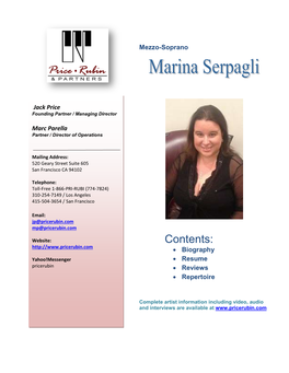 Marina Serpagli - Biography