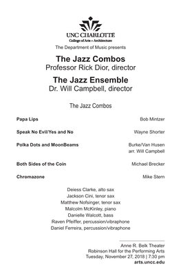 The Jazz Combos the Jazz Ensemble