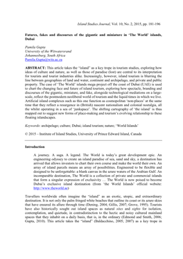 Island Studies Journal, Vol. 10, No. 2, 2015, Pp. 181-196 Futures, Fakes