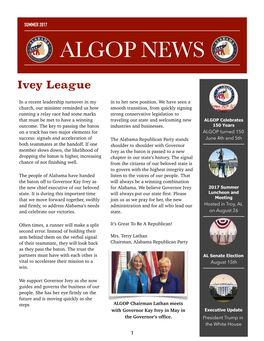 2017 ALGOP Summer Newsletter