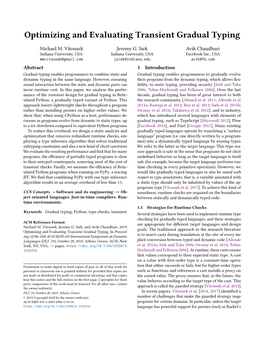 Optimizing and Evaluating Transient Gradual Typing