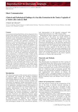 Short Communication Clinical and Pathological