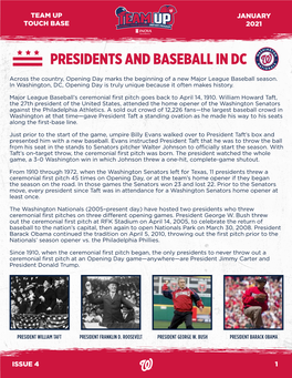 Presidents and Baseball in Dc