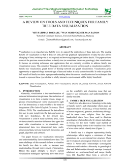 A Review on Tools and Techniques for Family Tree Data Visualization