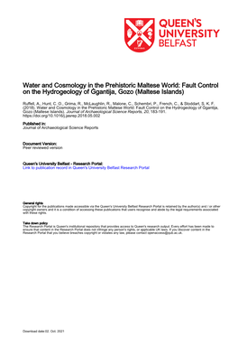 Fault Control on the Hydrogeology of Ggantija, Gozo