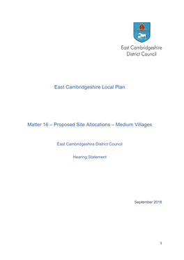 Proposed Site Allocations – Medium Villages