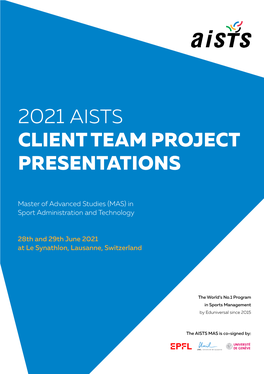 2021 Aists Client Team Project Presentations