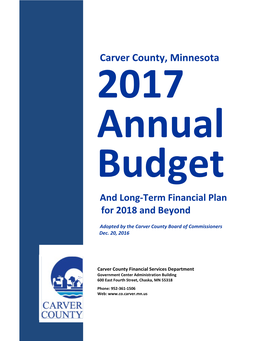 Carver County, Minnesota 2017 Annual Budget