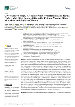 Glycosylation of Igg Associates with Hypertension and Type 2 Diabetes Mellitus Comorbidity in the Chinese Muslim Ethnic Minorities and the Han Chinese