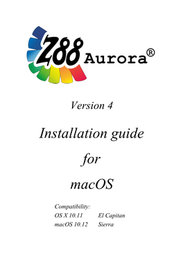 Installation Guide for Macos