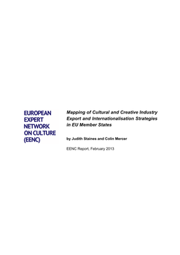 Mapping of Cultural and Creative Industry Export and Internationalisation Strategies in EU Member States