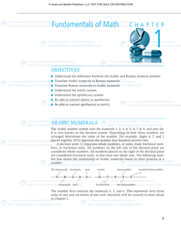 Fundamentals of Math CHAPTER 1