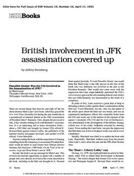 British Involvement in JFK Assassination Covered Up