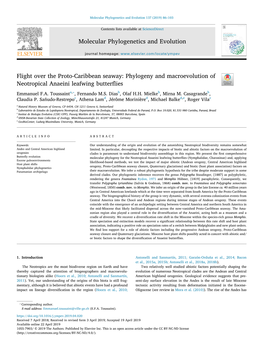 Flight Over the Proto-Caribbean Seaway Phylogeny And