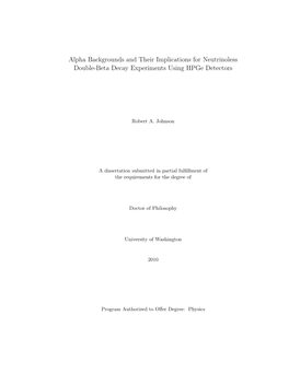 Alpha Backgrounds and Their Implications for Neutrinoless Double-Beta Decay Experiments Using Hpge Detectors