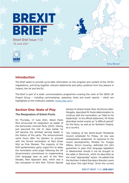 BREXIT BRIEF Brexit Brief Issue 112 18 June 2021