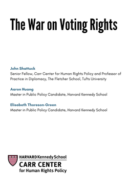 The War on Voting Rights