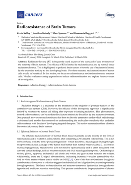 Radioresistance of Brain Tumors