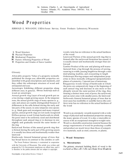 Wood Properties