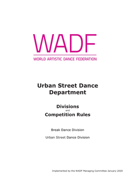 Urban Street Dance Department