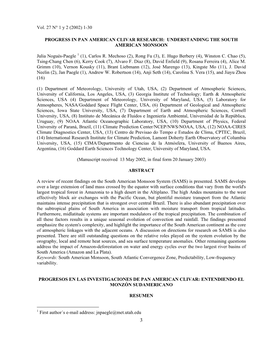 1 Climatology of South American Seasonal Changes