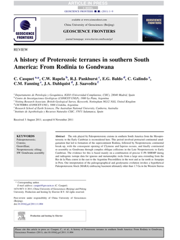 A History of Proterozoic Terranes in Southern South America: from Rodinia to Gondwana