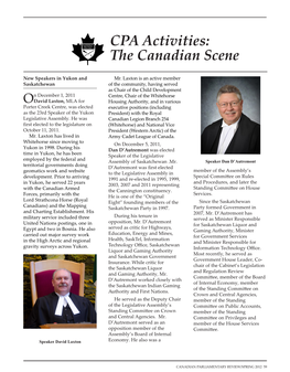 CPA Activities: the Canadian Scene