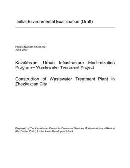Initial Environmental Examination (Draft) Kazakhstan: Urban