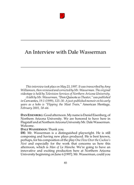 An Interview with Dale Wasserman