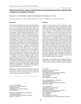 Measurements of Upper Mantle Shear Wave Anisotropy from a Permanent Network in Southern Mexico