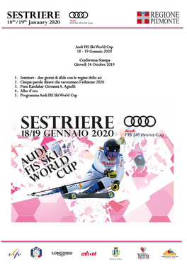 Audi FIS Ski World Cup 18 - 19 Gennaio 2020