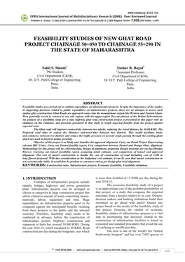 Feasibility Studies of New Ghat Road Project Chainage 50+050 to Chainage 55+290 in the State of Maharashtra