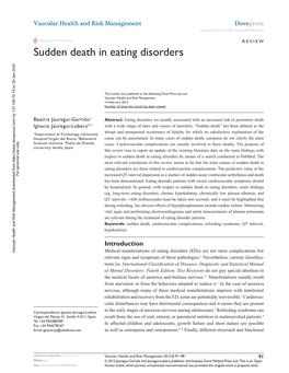 Sudden Death in Eating Disorders