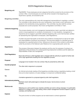 ECCFA Negotiation Glossary